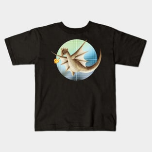 Kawaii Flying Squirrel Dragon - With Background Kids T-Shirt